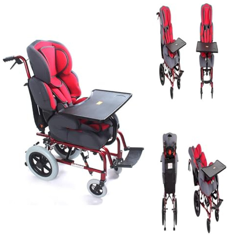 PA-DABAOO Fauteuils Roulants Pour Enfants De 0 À 6 Ans, Fauteuil Roulant Entièrement Inclinable Pour Paralysie Cérébrale, Fauteuil Roulant De Transport Avec Cadre En Alliage