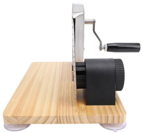 Luocute Máquina Cortadora de Pan Manual, Cortadora de Pan de 0-15 Mm de Espesor Ajustable con Potente de Transmisión de Engranajes y Ergonómico, para el Hogar, Cocina, Restaurante,