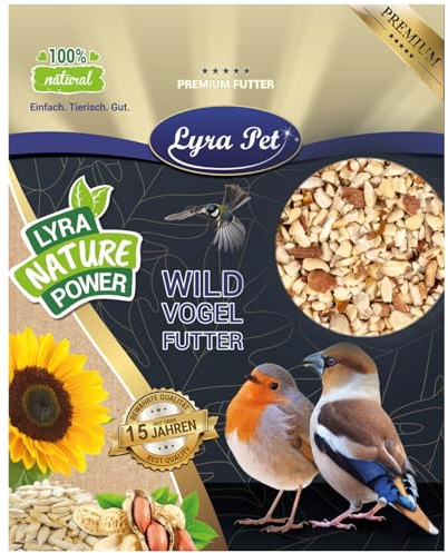 Lyra Pet® 25 kg Erdnusskerne gehackt mit Haut Wildvögel Vogelfutter | Gehackte Erdnüsse - Ideal für kleine Vögel & Jungtiere - Ganzjahres Wildvogelfutter - Ballaststoffreicher Energiespender