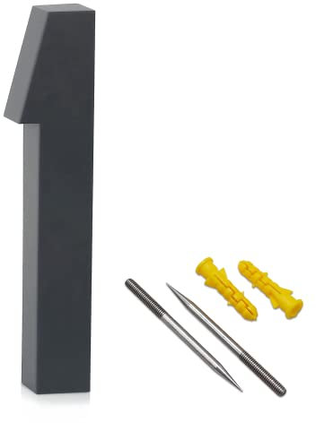 Lukadria Hausnummer 1 - rostfreie 3D-Zahl für die Hauswand - witterungsbeständige Haus-Nummer aus Edelstahl V2A - 20 cm - Farbe Anthrazit-Grau