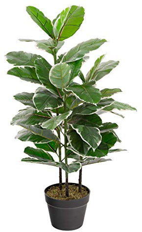 Closer2Nature Artificial 2ft 9'' Rubber Plant, Green, Faux Decoration Plants for Indoors in Home, Kitchen, Lounge and Office