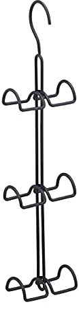 Relaxdays Handtaschenbügel 6 Haken, platzsparende Handtaschen Aufbewahrung, Taschenhaken Metall, Taschenhalter, schwarz