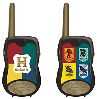 LEXIBOOK, Harry Potter, Walkie-Talkies 200m, Communication Game, 2 Communication Channels, Belt Clip, Battery Operated, Black/Gold, TW12HP