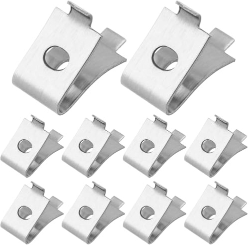 ULTECHNOVO Stainless Steel Shelf Support Clips 10 Pack Adjustable Glass Shelf Brackets for Cabinet and Partition Boards Durable Waterproof Bracket Pegs for Home and Garage