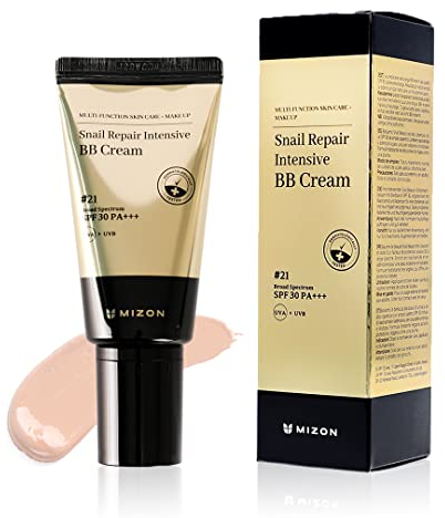[Mizon] BB Cream SPF 50+ arricchita con estratto di bava di lumaca (#21) alta copertura, idratazione, rigenerazione della pelle, cosmetico coreano (Snail Repair Intensive BB Cream)