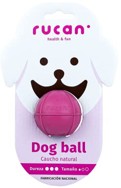 Rucan Dog Ball Pelota para Perros Pequeños - Juguete Interactivo Indestructible - Pelota para Rellenar con Comida - Fabricado con Caucho Natural - Especial para Perros de Menos de 8 KG (Mini, Morado)