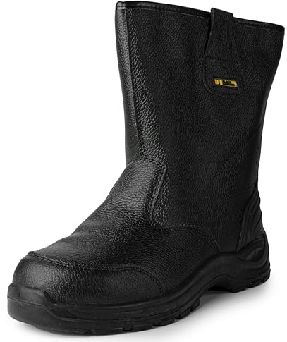 Black Hammer Safety Boots Rigger Steel Toe Cap Boots Working Ankle Lightweight Footwear S3 SRC Iron (11 UK)