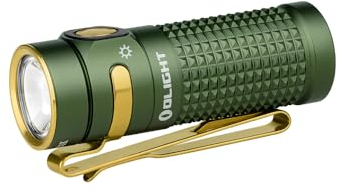 OLIGHT Baton4 EDC 1300 Lumens Rechargeable LED Small Torch, Pocket Flashlight with Micro-Perforated Indicator for Outdoors, Indoors and Emergency (OD Green)