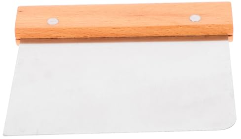 Kichvoe Raspador De Masa Picador De Masa De Acero Inoxidable Cortador De Masa con Mango De Madera Cuchilla De Corte De Calidad Alimentaria para Masa De Pastelería Pastel De Pizza