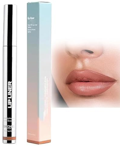 Abziehbarer Lippenkonturenstift| Removable Lip Liner Pencil| Wasserfester Abnehmbarer Lipliner| Invisible Lip Contour, Pigmentierter Lipliner|Langanhaltender Peel Off Lip Liner| (Light brown)
