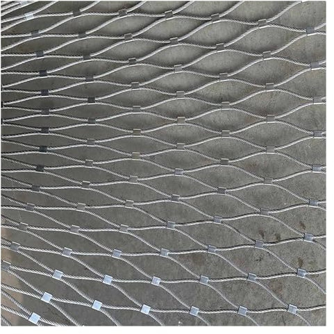 DTVEW 304 Edelstahl-Seilnetz, Flexibles Seil-Geländer-Netz, 10cm/2mm Gartenbegrenzung Fallschutzzaun, Zaun Gegen Diebstahl(0.6x10m)