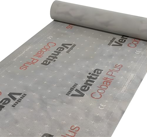 Decket Unterdeckbahn Ventia Cobalt Plus 170 g, 3-lagig, Dachfolie 37,5 m² | Feuchtigkeitsschutz; Wind/Regen/Schnee; Diffusionsoffen; wasserdicht & UV-beständig; ohne Klebekanten