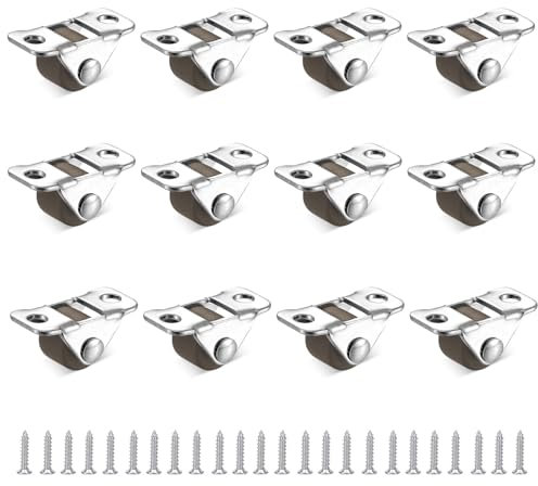 12 Pack Mini Caster Wheels, 0.5 Inch Rubber Rolling Wheels Low Profile Castors for Furniture with Steel Top Plate Silent Castor Wheel for Small Appliances Carts Luggage