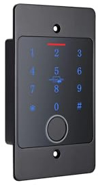 Gelikom Smart Home Codeschloss CB4 mit Fingerprint, RFID und PIN, verwaltbar mit APP (Codeschloss + 5 RFID Keyfobs, Schwarz)