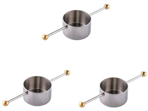 COLLBATH 3piezas Taza Medidora Inoxidable Para Cócteles Vaso Medidor De Bebidas Para Bar y Hogar Para Whisky De Limpiar y Usar