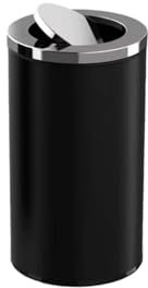 Pattumiera Cestino for rifiuti in acciaio inossidabile da 15L/25L/50L, estintore di fumo, cestino for rifiuti nero da cucina con coperchio basculante, cestino for carta straccia for casa e ufficio Ces
