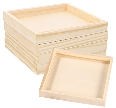 MOLUCKFU 5stücke Aufbewahrungstabletts Aus Holz Unbearbeitete Holztabletts Für Puzzle-Spielzeug Und Organisation Und Vielseitig Einsetzbar Für Zuhause