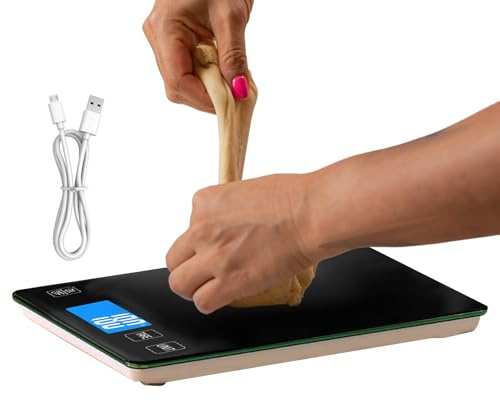 Duroecsain Balance de cuisine pour aliments - Outil de pesage avec écran tactile pour cuisine - Balance numérique rechargeable et précise pour contrôle de l'alimentation et de la nutrition