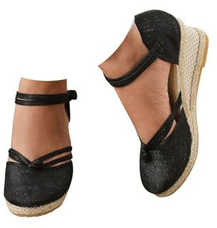 2026 Sandalias Plataforma Mujer Esparto Cuña Cerradas Sandalias Comodas Alpargatas Verano Cierre De Hebilla De Vestir Casual Yute Sandalia Elegantes Moda Flexibles Zapatos Antideslizantes Fiesta Novia