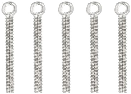 PATIKIL Bulloni Ad Occhio Con Spalla Di Sollevamento M5x48mm, 5 Pezzi Bulloni Filettati Con Occhio Per Sollevamento Valvole Sospensioni Fissaggi In Acciaio Inox 304, Colore Argento