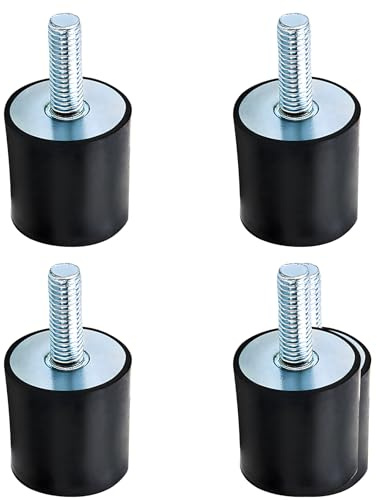 4 Stück Gummipuffer M6, D20xH20mm Silentblock Stoßdämpfer Schwingung | Isolatoren Dämpfer, Halterung, Motor Maschine, robust langlebig, Set, Schwingungsisolator, Befestigung, Industrie