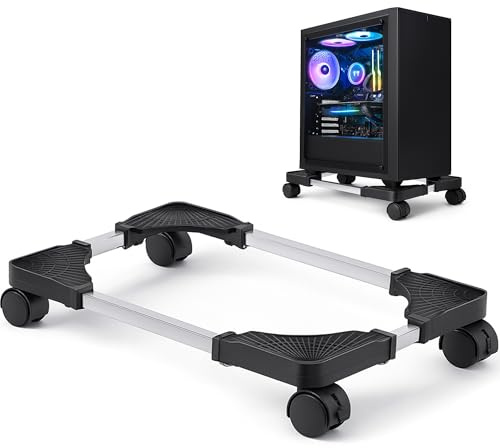 Mobiler Aluminium CPU Ständer für PC - PC Tower Ständer mit Rollen bis 40KG