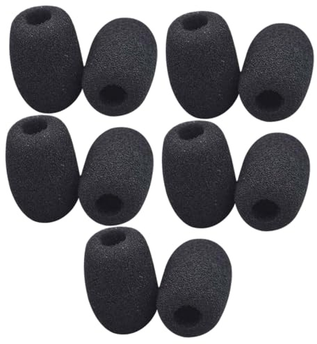 TOYZFRIENDY 10 Stück Teiliges Mini Mikrofon Windschutzset Weiche Schwamm Abdeckung Kompatibel mit Ansteck Headsetmikrofonen Effektiver Popschutz für Konferenzen und Laute Umgebungen