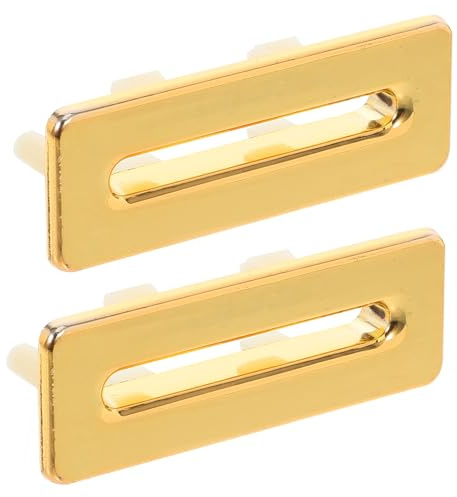 FIXOSHEE 2 Piezas Cubierta Rebose Rectangular Dorado Mate Tapas Inserto Desbordamiento Lavabo Cocina Baño Anillos Decorativos Fácil Instalación Compatible Múltiples Fregaderos