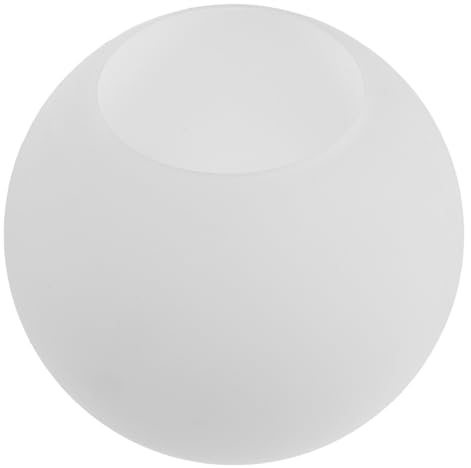 TOPBATHY Paralume in Vetro Smerigliato Bianco Latte 20 Cm Doppio Foro per Lampada da Tavolo e Sospensione, Paralume Rotondo Decorativo per Lampada da Comodino, Luce Diffusa per Interni