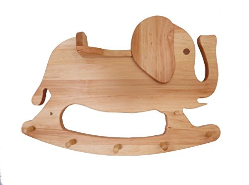 Holzspielzeug Peitz Kinder-Wand-Garderobe Elefant 8057 - handgefertigt - 5 Kleiderhaken - Ablage