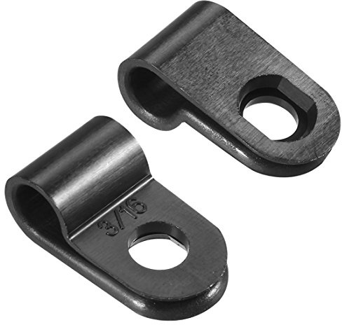 sourcing map 300 Stück Kabelschellen 4,8mm R-Kabelklemmen Nylon Schwarz | Schraubbar, Kabelhalter, Kabelklemme, Drahtklemme, Cable Clips, Für Kabel-Management, Kabelführung, Kabelbefestigung