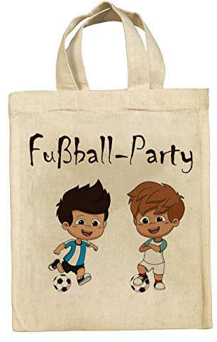 clothinx Lustige Kindergeburtstag Mitgebsel Tasche Beutel im Set mit Geburtstag Motto Fußball 10er Pack
