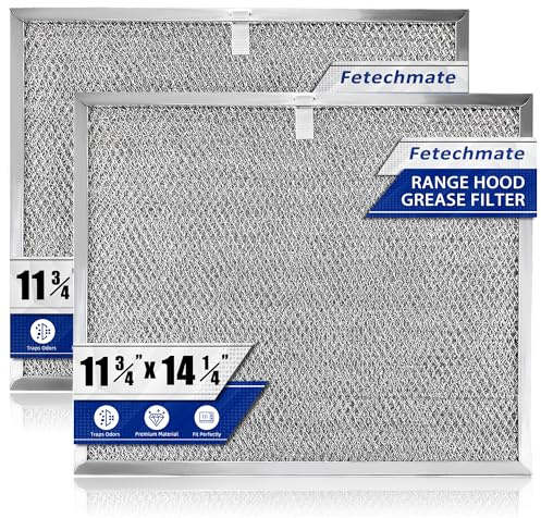 Allure Range Hood Grease Filter BPS1FA30 99010299 by Fetechmate 11-3/4 x 14-1/4 x 3/8 Aluminum Mesh Filter Fit for B-roan QS1 30 N-utone WS1 QS2 Range Hoods Replace S99010305 AP3378953-2 Pack