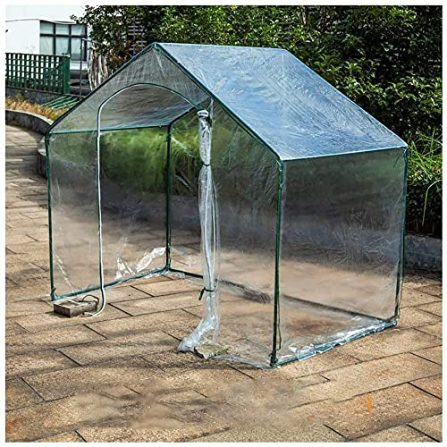 Invernaderos Huerto Invernadero Pequeño Terraza Invernadero Exterior Cubierta transparente Invernadero Puerta con cremallera PVC Plástico Invernadero Casa de planta pequeña / Casa de cultivo para j