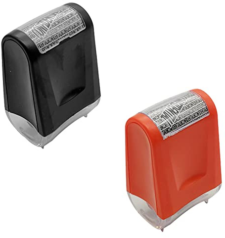2 Pcs Data Defender Wide Roller Stamp Identity Theft Stamp Confidential Roller Stamp for Secure Confidential ID Blackout Security