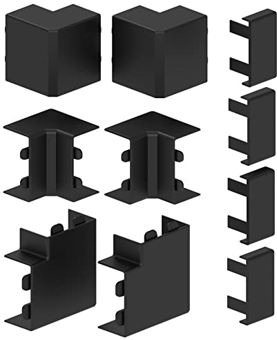 Cable Coach Habengut - Juego de Accesorios para el Montaje del Canal de Cables (15 x 30 mm), Color Negro
