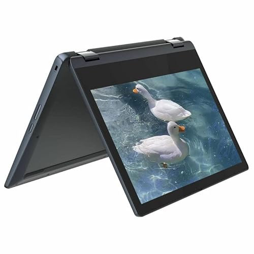 Lenovo Chromebook Flex 3 2022 da 11,6 pollici HD (1366 x 768) Touchscreen 2 in 1, Mediatek MT8183 fino a 2 GHz, 8 core, 4 GB RAM, 64 GB eMMC, 802.11AC WiFi, Bluetooth, Abyss Blue, Chrome OS, EAT Cloth