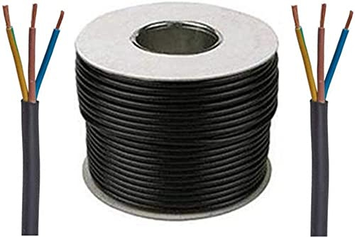 3 Core Round Black Flex Flexible Cable 3183Y 1.5 mm - Cut to Size (5 Metres)