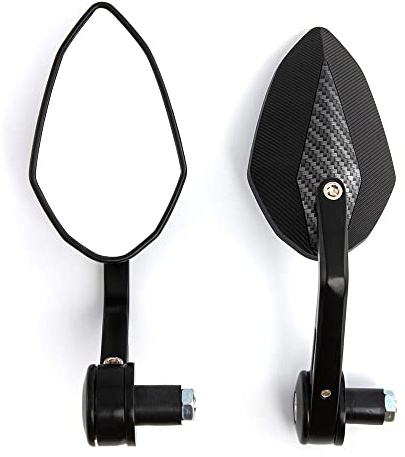 Espejo Retrovisor Motocicleta Bicicleta Crucero Chopper ATV Aluminio 7/8'' 22 mm Espejo Lateral del Extremo del Manillar (B)