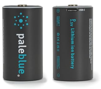paleblue Piles Rechargeables USB-C D LR20 HR20