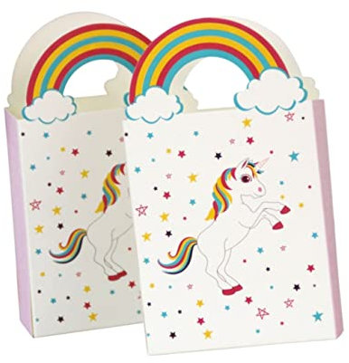 CHILDWEET 10stücke Hochzeit Geschenkboxen Einhorn Regenbogen Papier Pralinenschachtel Süßigkeitenbox Geschenk Leckerliboxen Hochzeitsfestbevorzugung Kraftpapier Verpackung Für Kleine Geschen
