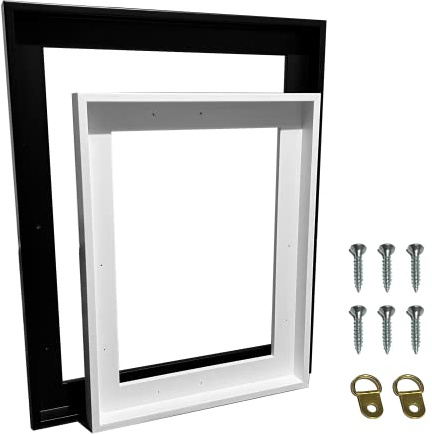Artnova Cadre flottant pour toile de 40 x 60 cm (Noir) - Cadre en bois monté avec kit de suspension inclus - Cadre en bois de pin robuste pour exposer les tableaux au mur - Design élégant