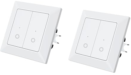 Ucomen 2 Gang Wlan Wandschalter, Smart Wall Switch,Smart Life App,kompatibel mit Alexa und Google Home, 2,4 GHz, 2 pack