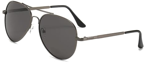 YUIOOISH Polarisierende Sonnenbrille Männer, Metallrahmen Vintag UV400 Schützende Sonnenbrillen für Fahren, Urlaub (B3-SILVER)