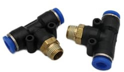 CNCTEC Raccord pneumatique multiple TE 1/8 - 6 mm IQS - Pièce en T air comprimé (raccord enfichable, R 1/8 - 6 mm)