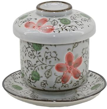 Coquetier à la Vapeur de Style Japonais, Bol en céramique avec Couvercle, Tasse à ragoût, Bols à Dessert, Bol à Soupe à la Vapeur, Tasse à Vapeur