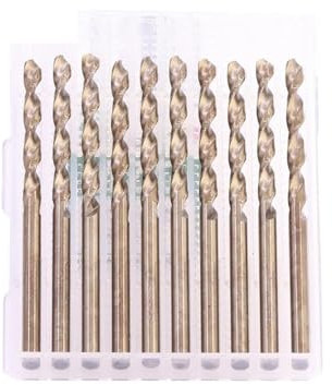 Bohrer-Sets, HSS M35 Schnellarbeitsstahl 1,0–13,0 mm kobaltbeschichteter gerader Schaft Standardlänge Bohrer-Set CNC-Bohrschneider (Farbe: 1 Stück, Größe: 3,7 mm_gerader Schaft) (Color : 10PCS, Size