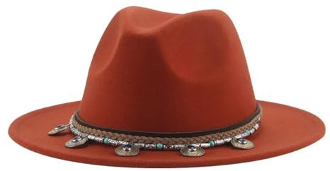 SOYNIA Fedora Trilby Filzhut Hut Hüte Für Frauen Filzhut Damen- Und Herrenhut Solide Vintage-Mütze Lässig Formell Für Kinder Und Erwachsene Hüte Mit Breiter Krempe 52–54 cm (Kinder) Karamell