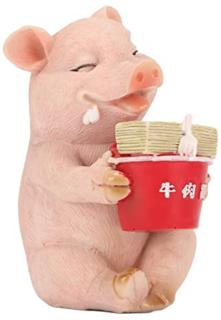 CDQL Schweine-Statue, Niedliche Schweine-Gartenstatue, Gartendekoration, Tier-Gartenzwerg-Statue, UV-beständige Beschichtung, Dekorative Tierfigur, Outdoor-Skulptur, Harz-Rasenornament