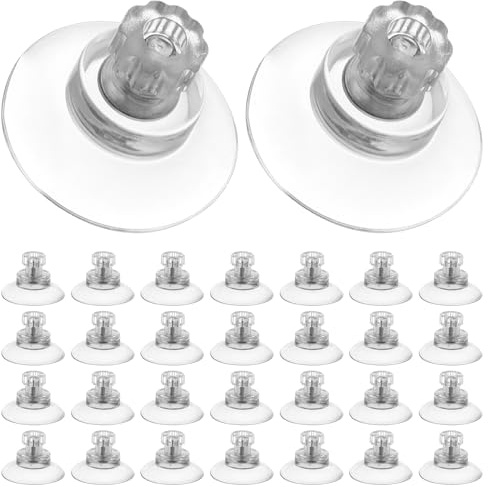 LOPYXBR 40 Stück Saugnapf mit Gewinde M5, Ø 35mm PVC Saugnäpfe mit Gewinde, Transparente Saugnäpfe Ohne Bohren für Fenster, Auto, Dekoration, Küche, Aufhängung